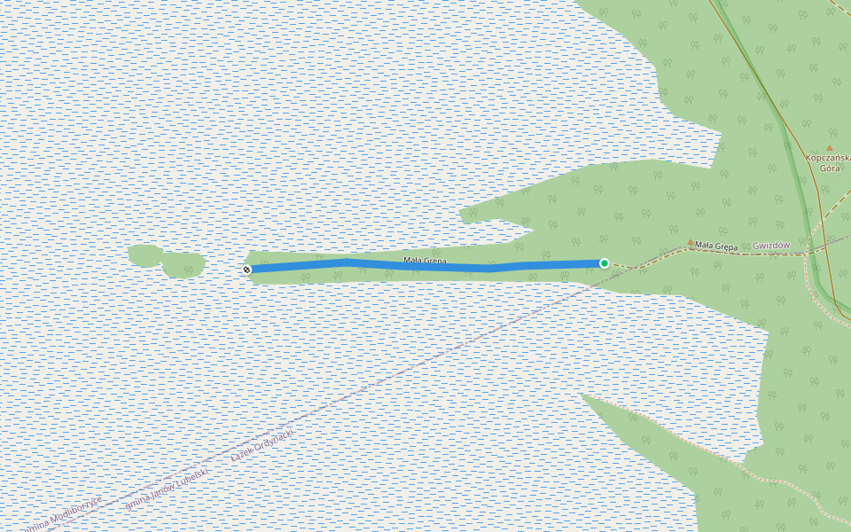 Mała Grępa walking route map in Ciechocin
