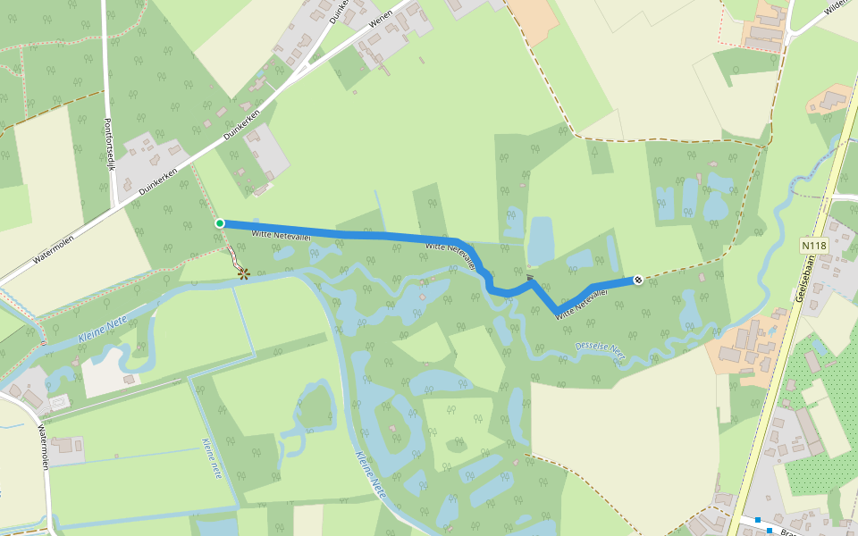 Witte Netevallei walking route map in Retie