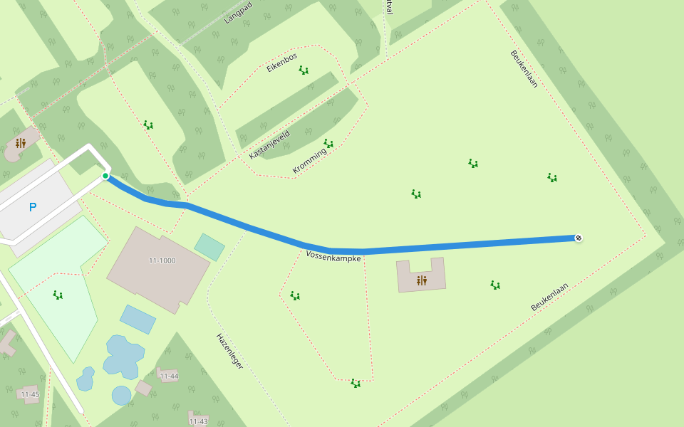 Vossenkampke walking route map in Bakkeveen