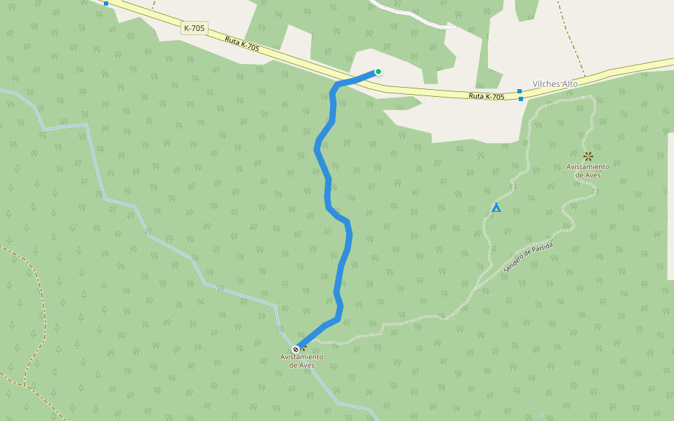 Ruta Nocturna de Avistamiento de Aves walking route map in Vilches