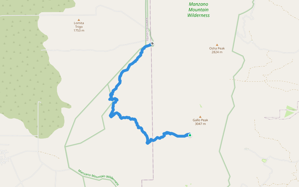 Salas Trail (184) walking route map in Belen