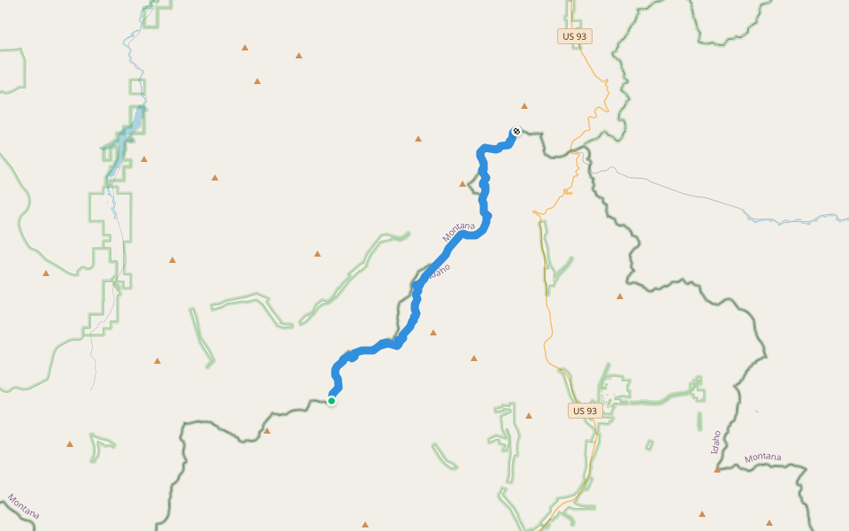 Divide Trail walking route map in Gibbonsville