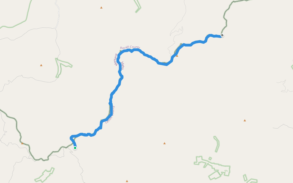 Divide Trail walking route map in North Fork