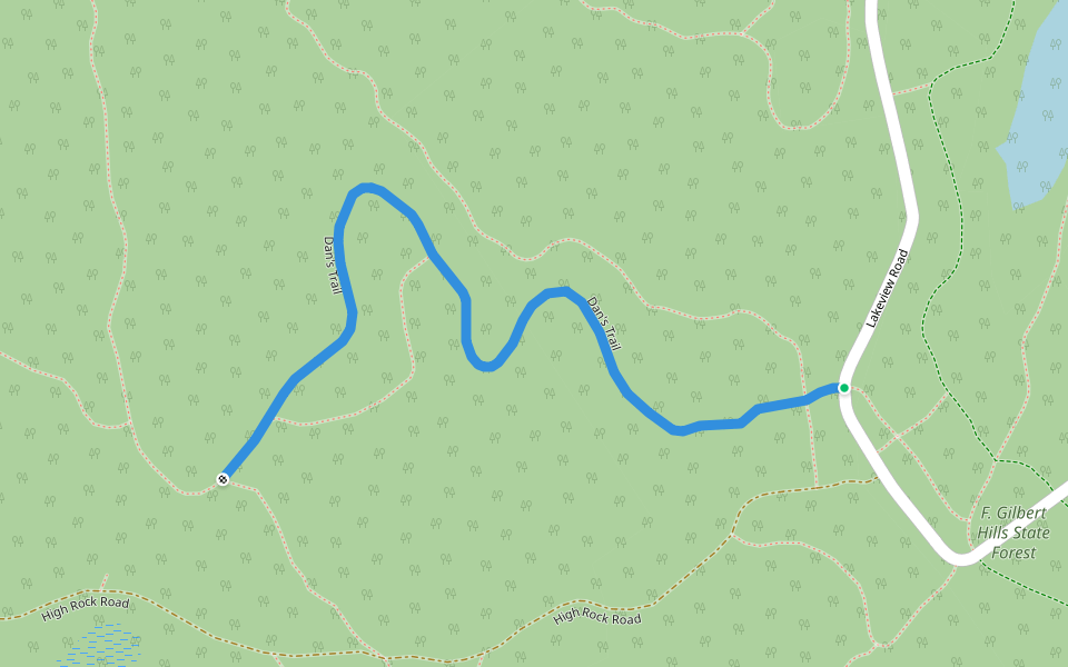 Dan's Trail walking route map in Foxborough