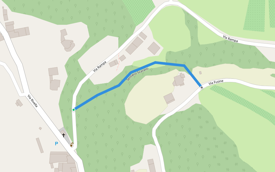 Sentiero Scaranti walking route map in Rivella