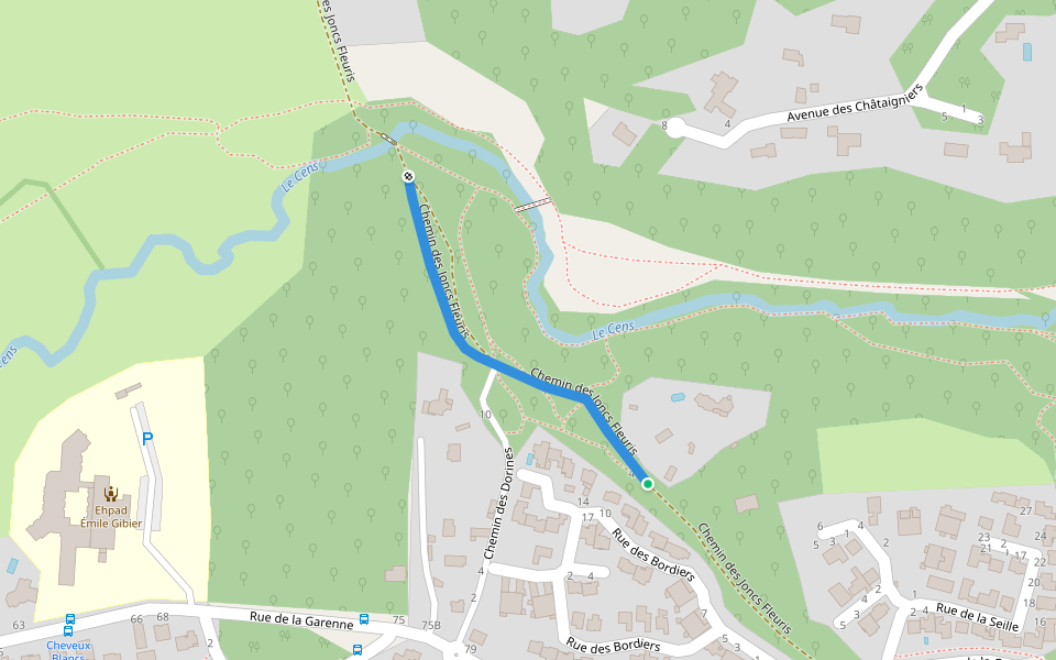 Chemin des Joncs Fleuris walking route map in Orvault