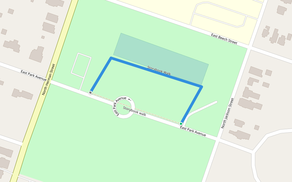 Storybook Walk walking route map in Goldsboro