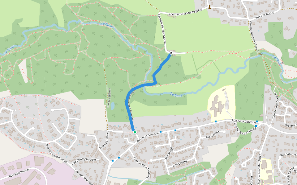 Chemin du Pont Moreau walking route map in Orvault