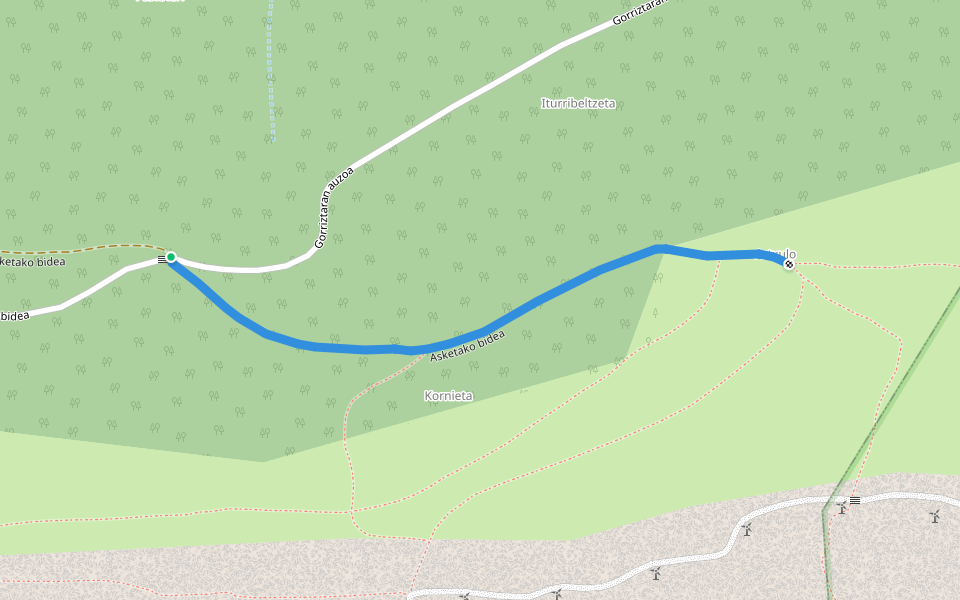 Asketako bidea walking route map in Leitza