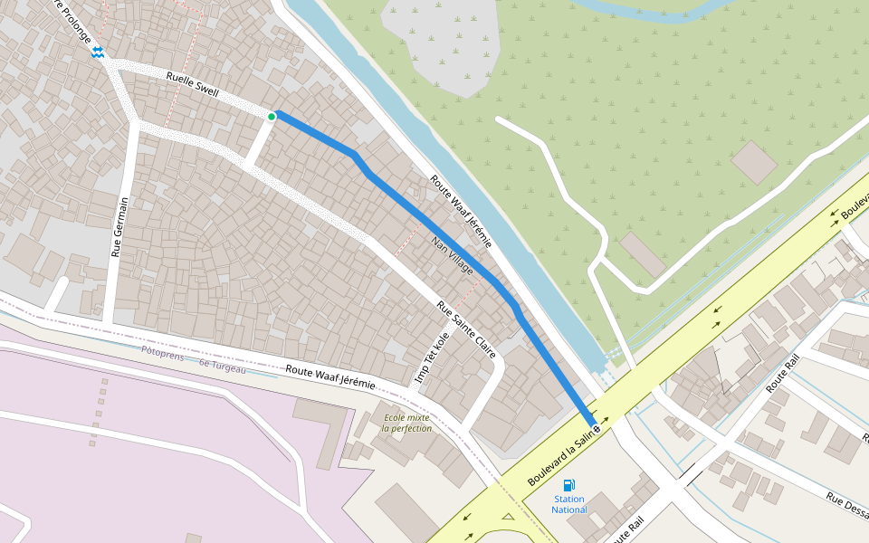 Nan Village walking route map in Port-au-Prince