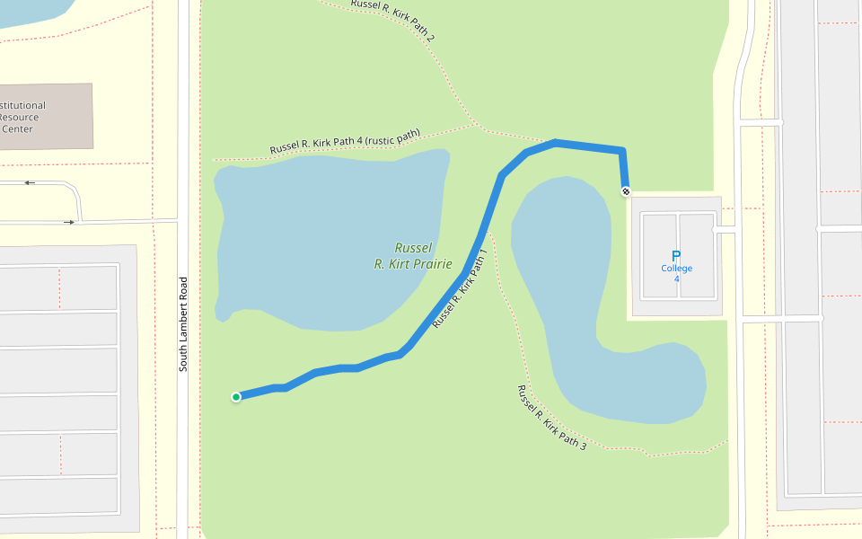 Russel R. Kirk Path 1 walking route map in Glen Ellyn