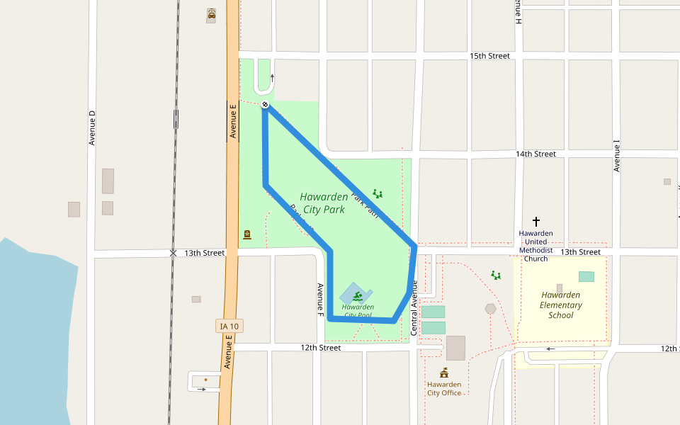 Park Path walking route map in Hawarden