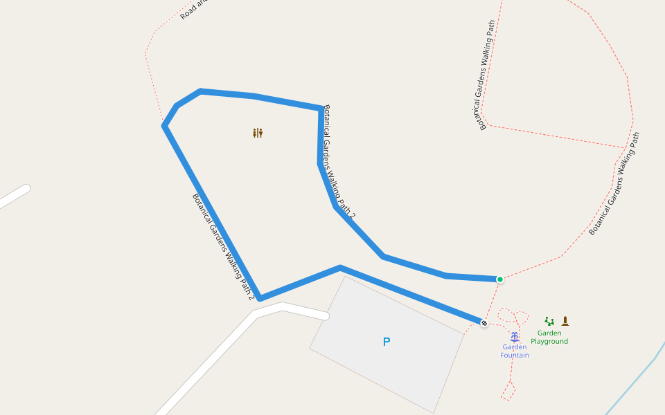 Botanical Gardens Walking Path 2 walking route map in Hartwell