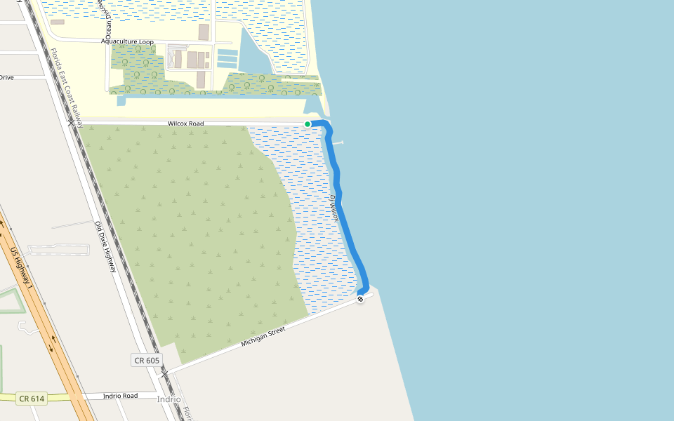 Dj Wilcox walking route map in Fort Pierce