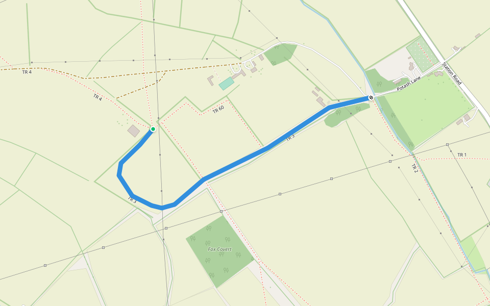 TR 3 walking route map in Long Marston