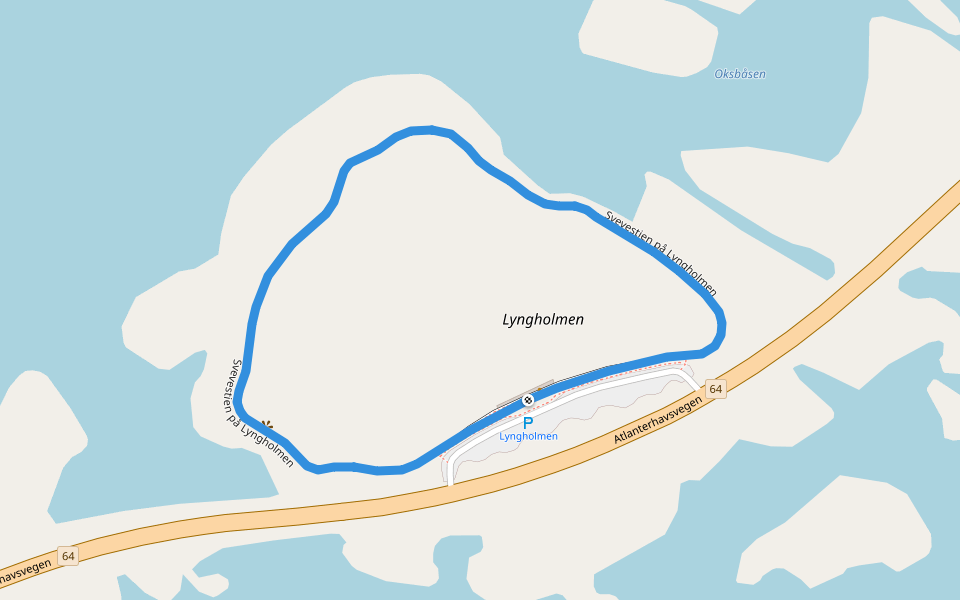 Svevestien på Lyngholmen walking route map in Kårvåg