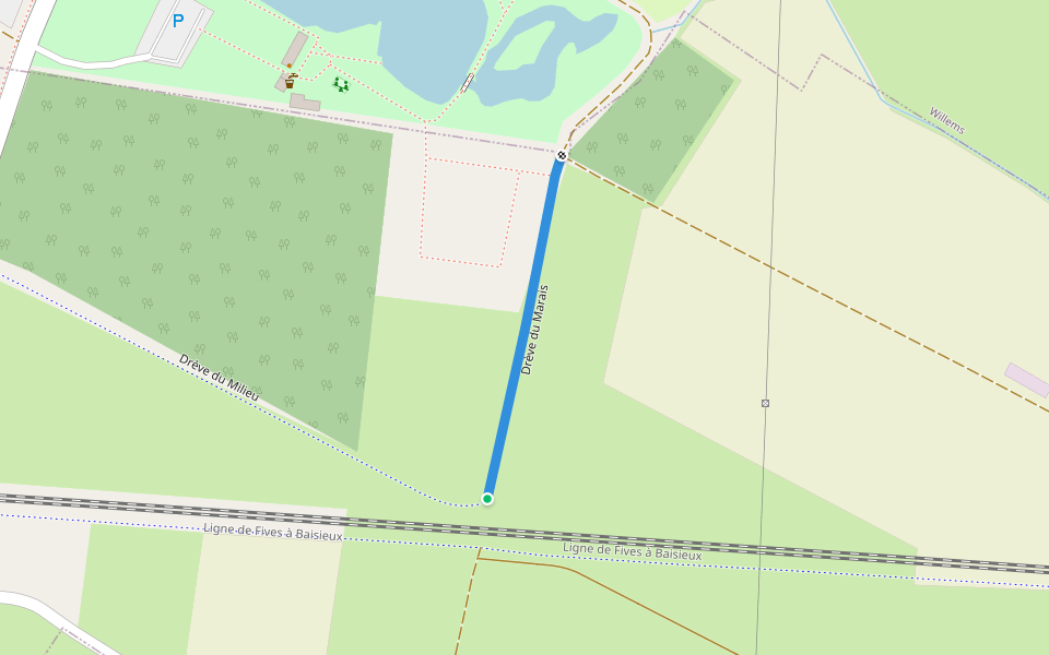 Drève du Marais walking route map in Chéreng
