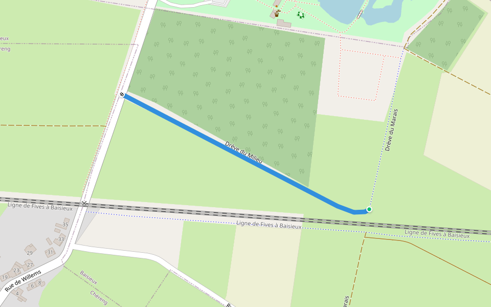 Drève du Milieu walking route map in Chéreng