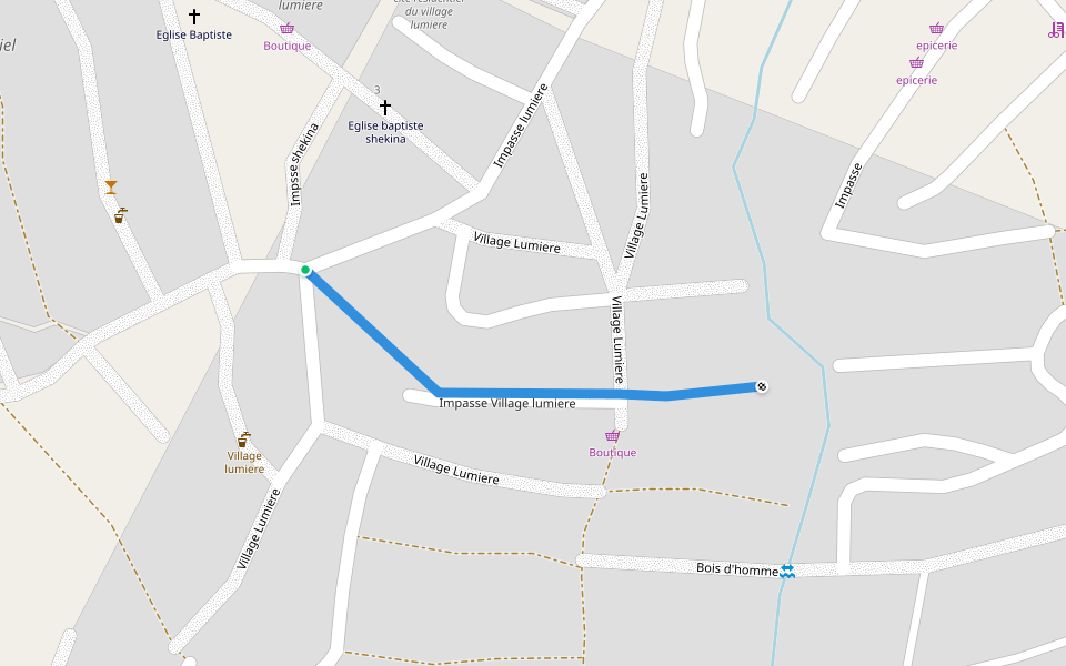 Impasse Village lumiere walking route map in Saint-Marc