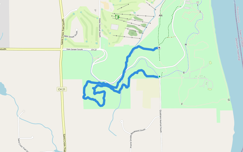 Deer Valley Loop walking route map in Hastings