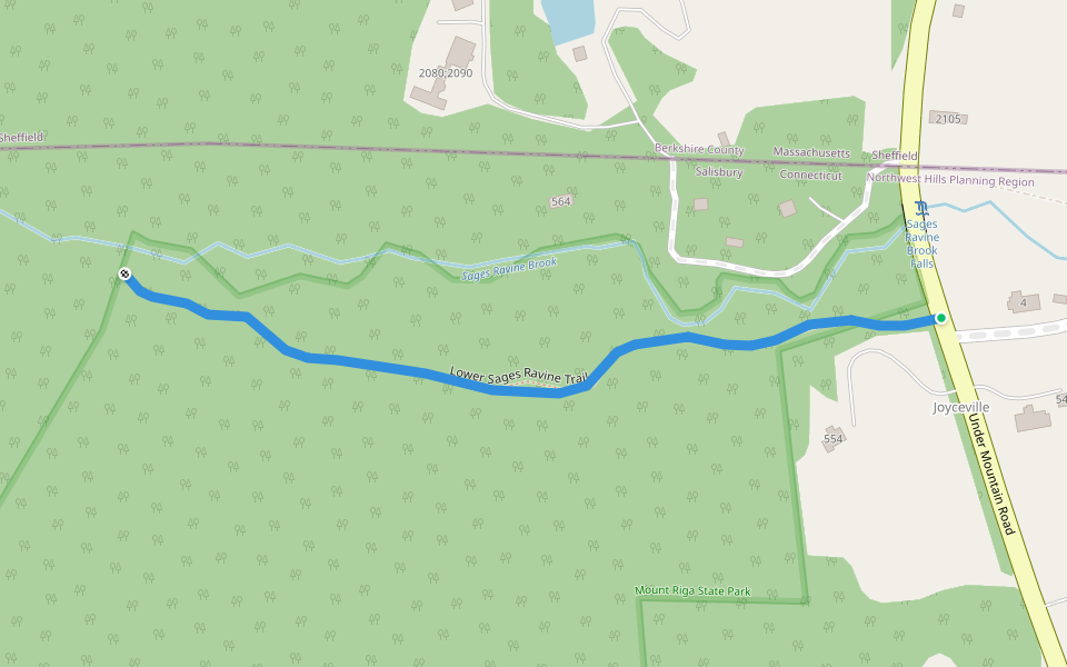 Lower Sages Ravine Trail walking route map in Lakeville