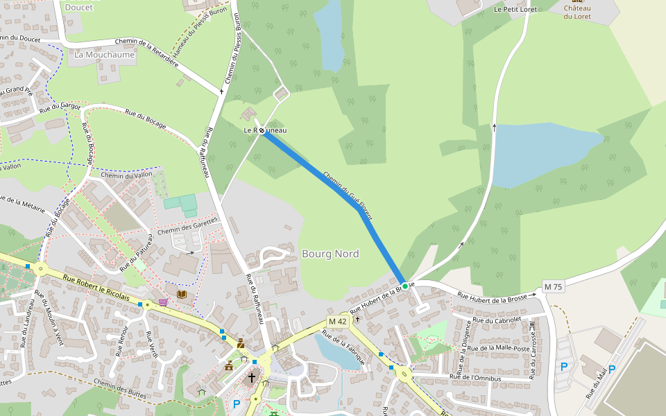 Chemin du Gué Florent walking route map in Orvault