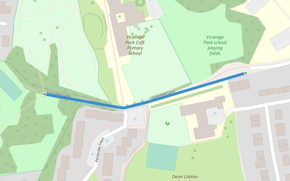 Collinfield Lane walking route map in Kendal