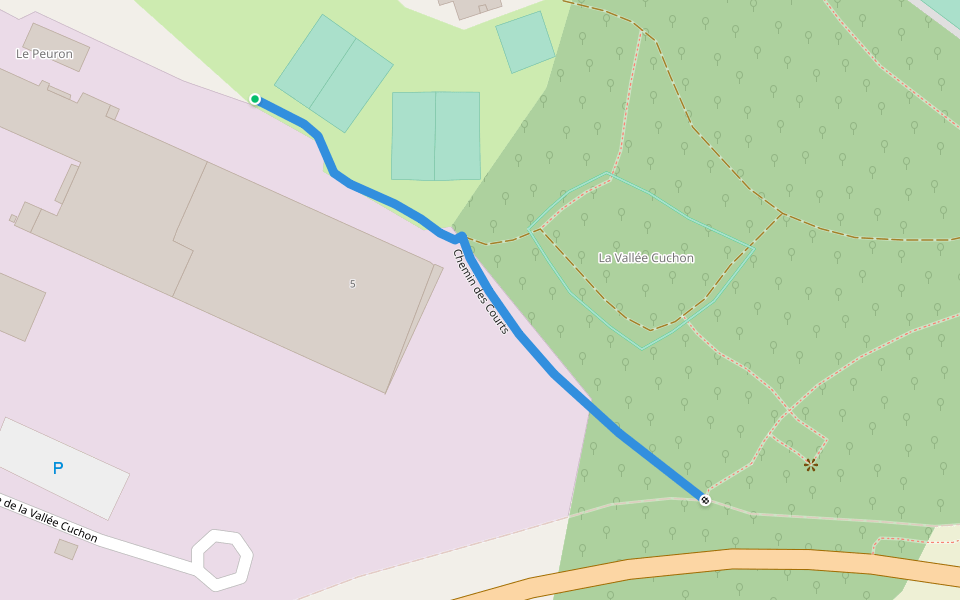 Chemin des Courts walking route map in Chauvigny
