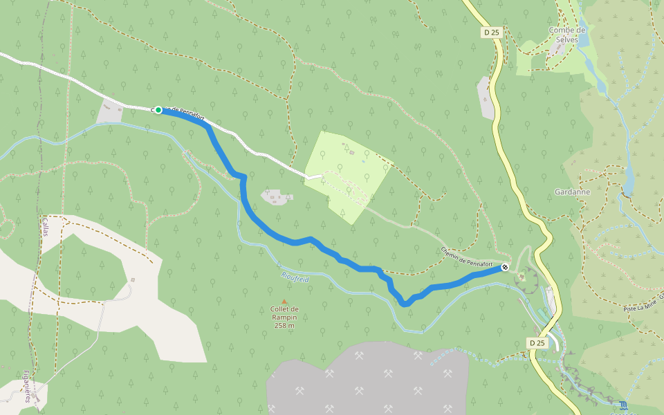 Basse Garduère walking route map in Callas