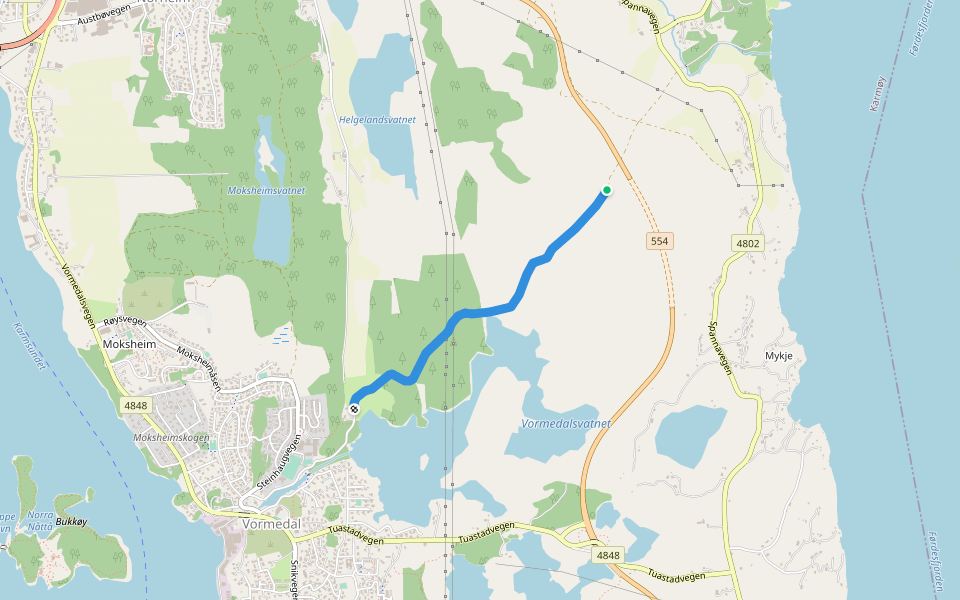 Kjerkevegen walking route map in Norheim
