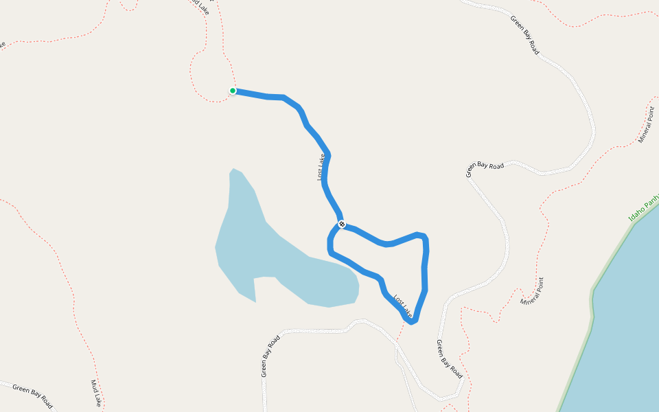 Lost Lake walking route map in Sagle