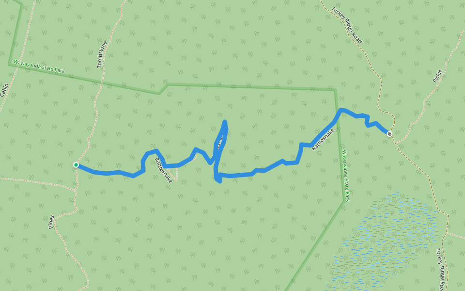 Rattlesnake walking route map in Vernon Township