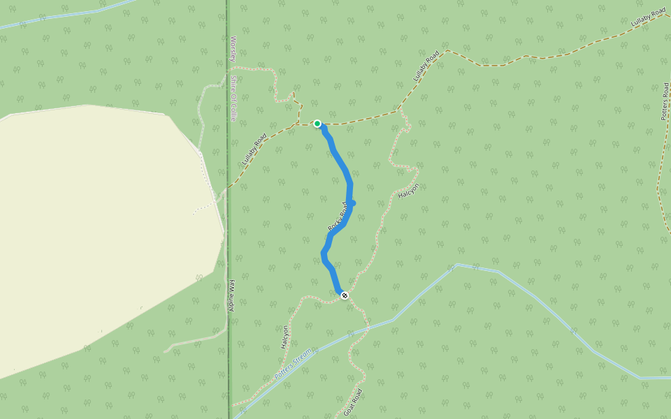 Rocky Road walking route map in Worsley