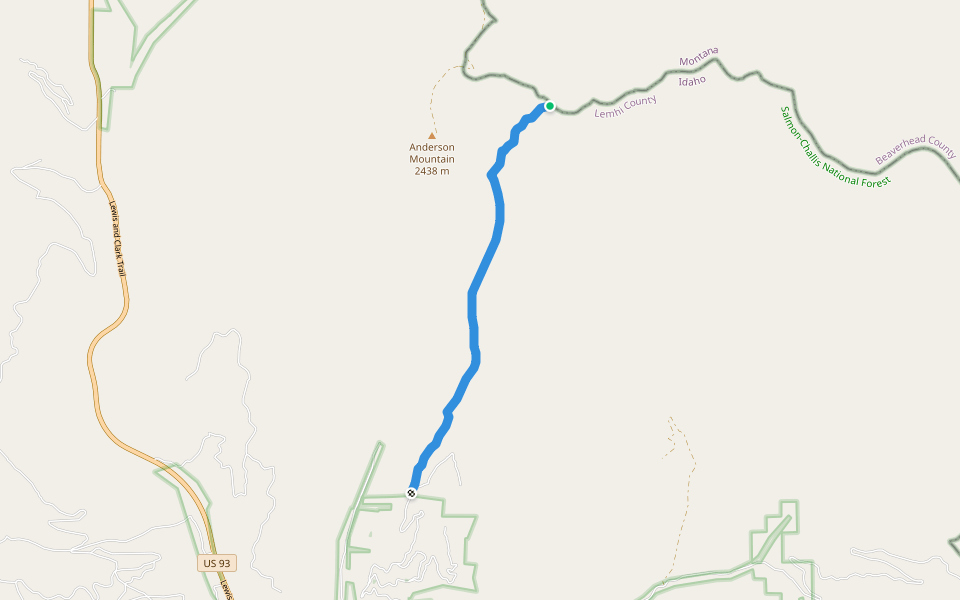 Keystone Gulch walking route map in Wisdom