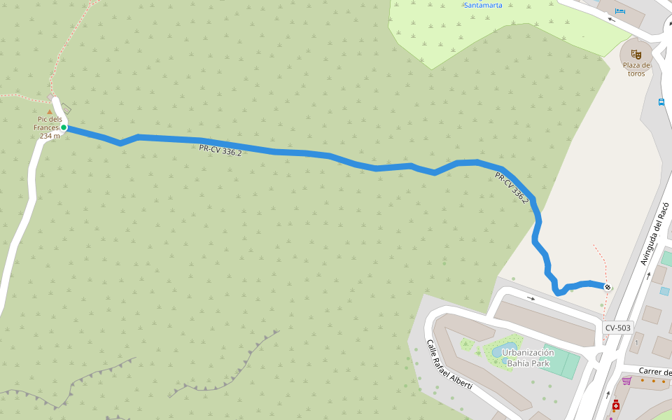 PR-CV 336.2 walking route map in Cullera