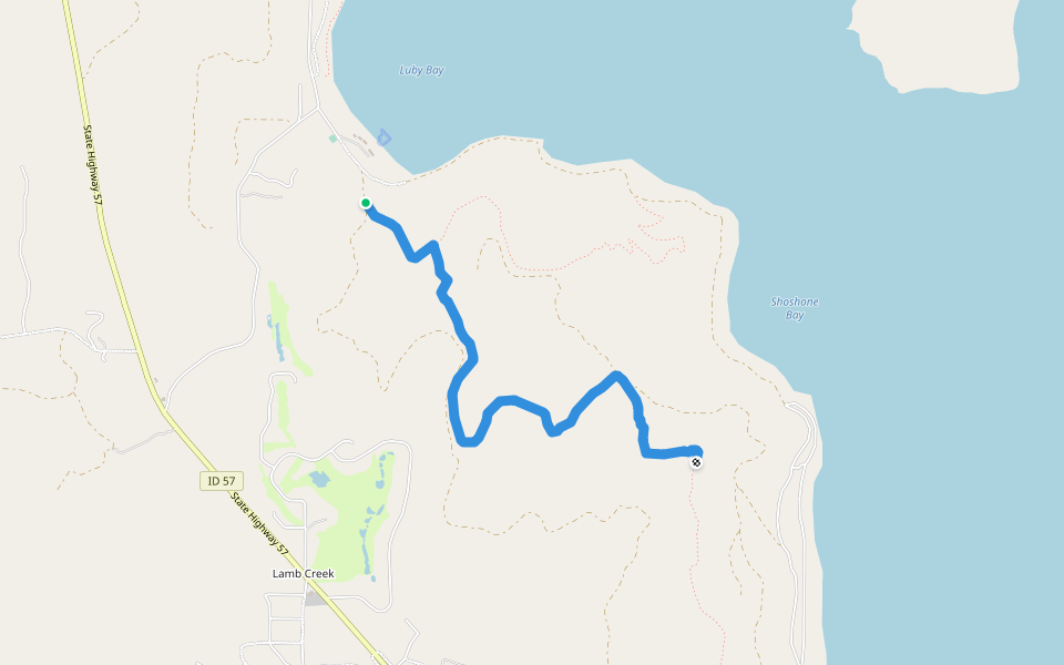 Woodrat Mine Trail walking route map in Priest River