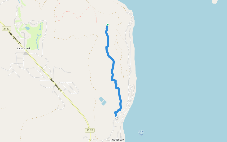 Pack Trail walking route map in Priest River