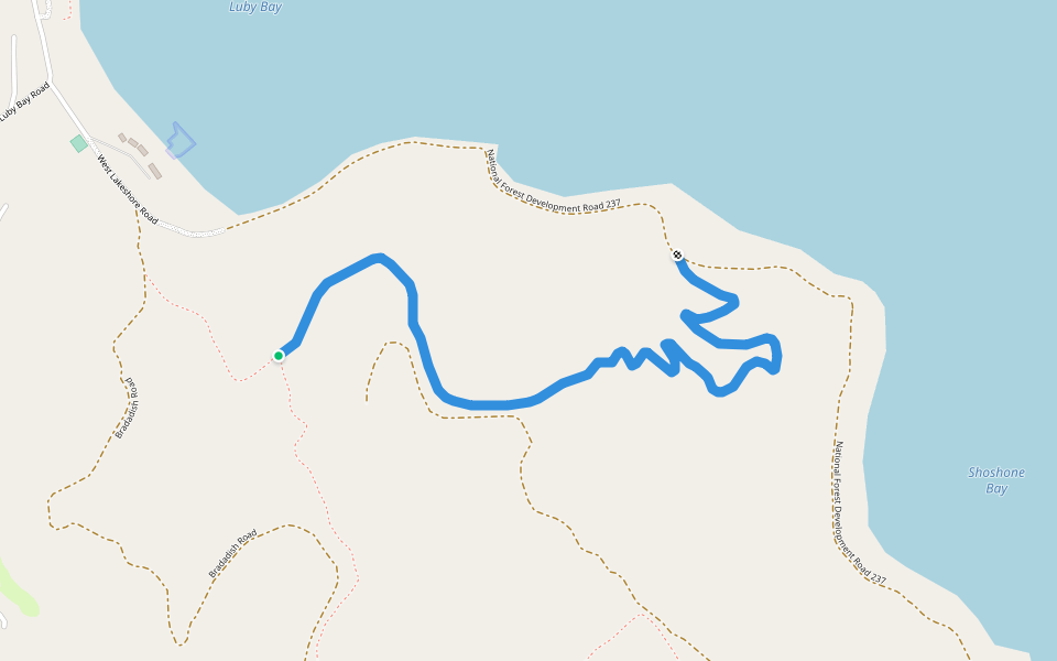 Bulldog Point Trail walking route map in Priest River