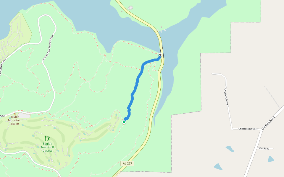 Meredith Trail walking route map in Guntersville