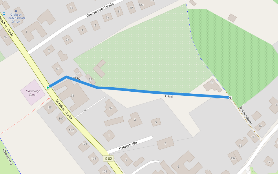 Gässl walking route map in Meißen