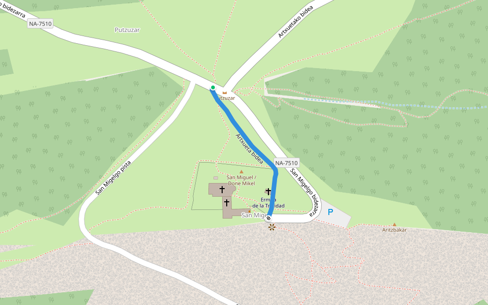 Artxueta bidea walking route map in Uharte-Arakil