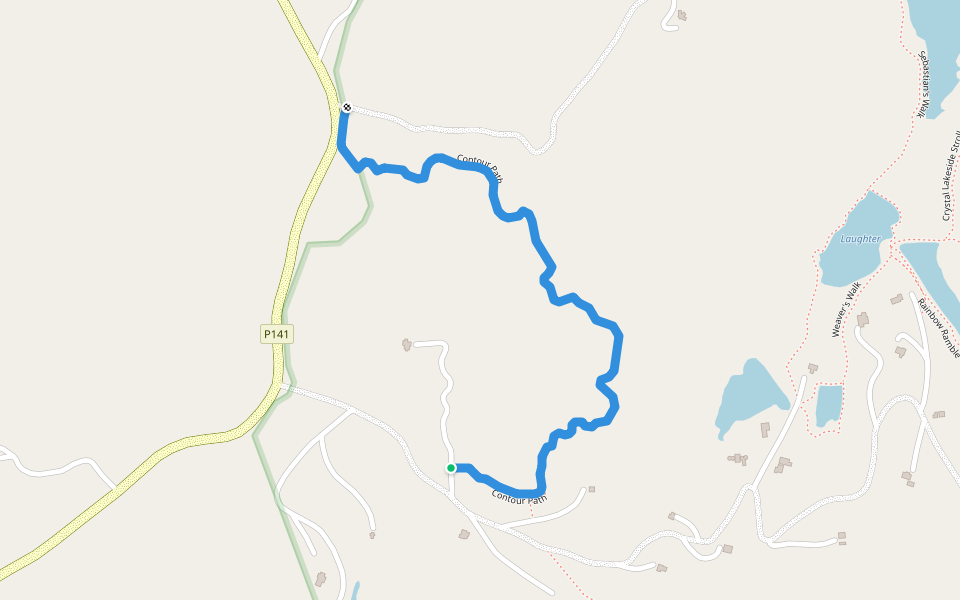 Contour Path walking route map in Hylton
