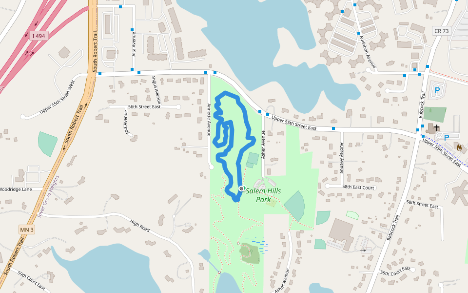 Aspen Loop (north) walking route map in Inver Grove Heights