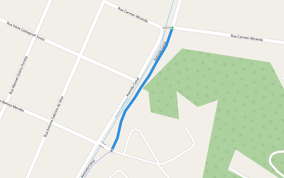 Avenida Canal walking route map in Campo Largo