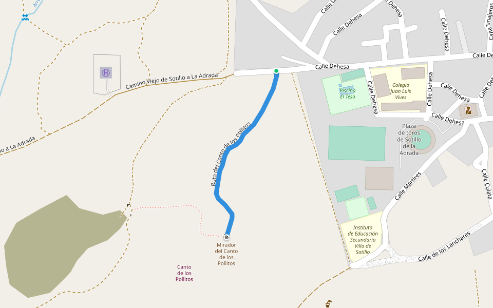 Ruta del Canto de los Pollitos walking route map in Sotillo de la Adrada