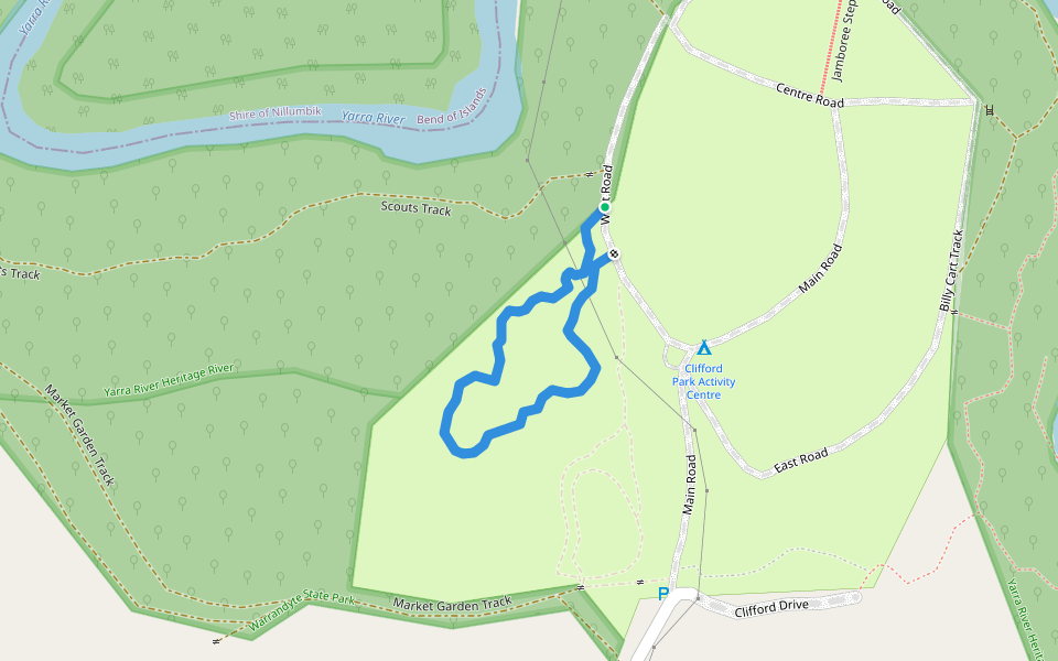 Federation Challenge Valley walking route map in Bend of Islands