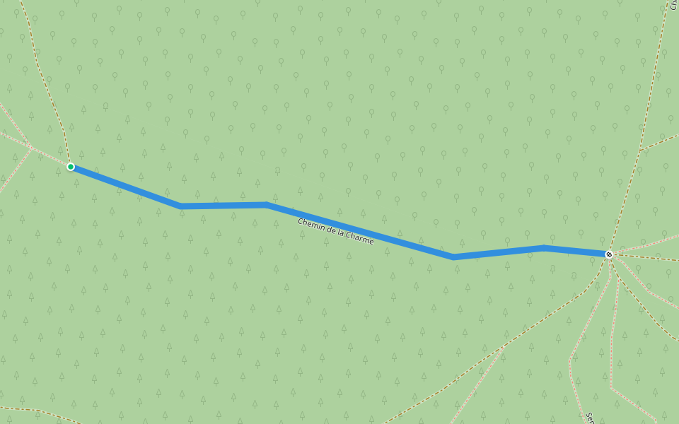 Chemin de la Charme walking route map in Noisy-sur-École