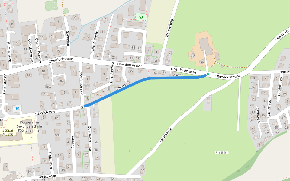 Löliweg walking route map in Reiden