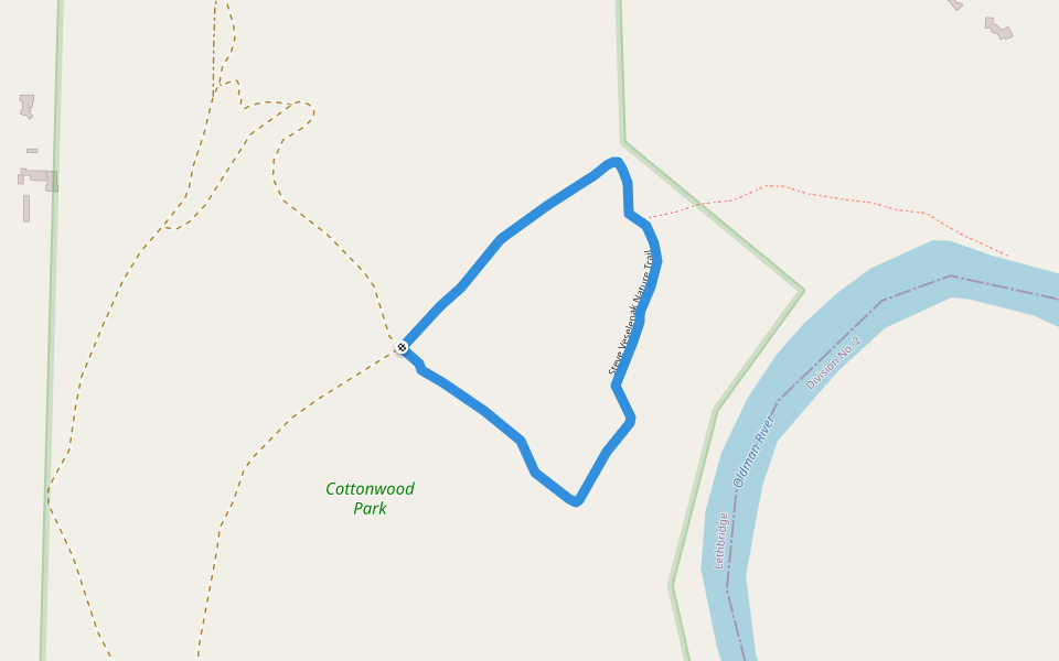 Steve Veselenak Nature Trail Hiking Lethbridge, Alberta Pacer