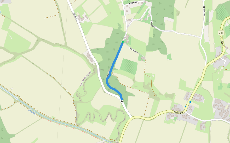 Očeslavci walking route map in Gornja Radgona